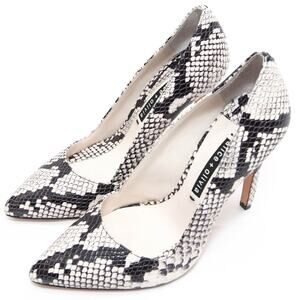 Alice + Olivia Black & White Snake Skin Stiletto Heels Size 8